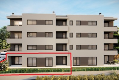 Spacious ground floor apartment with three bedrooms and garden - under construction