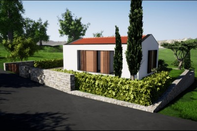 Cottage moderno con terrazza, giardino e piscina - nella fase di costruzione