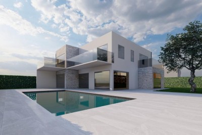 Una nuova villa moderna con piscina in un resort di lusso non lontano da Parenzo - nella fase di costruzione