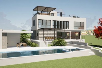 Villa di lusso con piscina, terrazza sul tetto e splendida vista - nella fase di costruzione