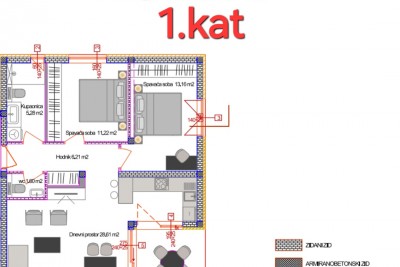 Apartma v 1. nadstropju z dvema spalnicama - v fazi gradnje 6