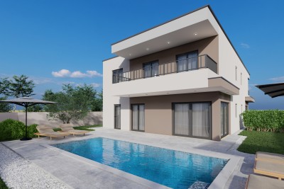 Casa bifamiliare di qualità con piscina in una posizione tranquilla a 3 km da Parenzo - nella fase di costruzione
