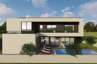 Una villa con piscina e una bellissima vista panoramica sul mare - nella fase di costruzione 2