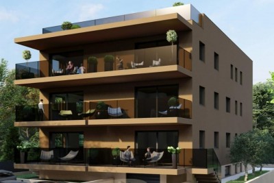Luxury apartment on the ground floor with a yard 500m from the sea - under construction