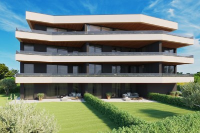 Apartment on the ground floor of 77m2 in a new luxury building 600m from the sea - under construction