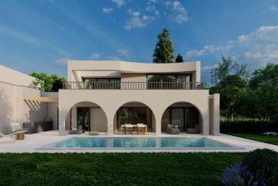 Poreč okolica – Luksuzna dvojna vila u roh bau fazi s bazenom i pogledom na more - u izgradnji 8