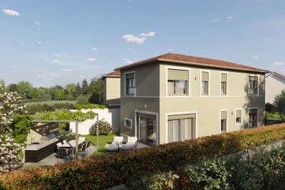Novigrad - dvojna kuća s tri spavaće sobe i okučnicom - u izgradnji