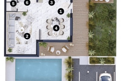 Eine fantastische Villa mit Pool in einem Resort mit reichhaltigem Inhalt, 50 m vom Meer entfernt! - in Gebäude 5