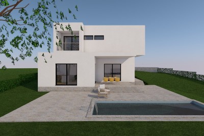A beautiful modern villa with a swimming pool - under construction