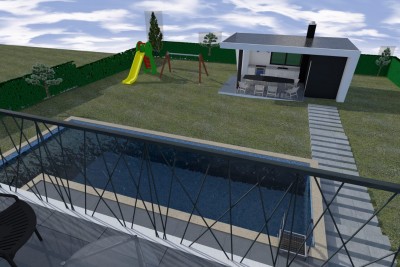 Una villa moderna con piscina e un ampio giardino - nella fase di costruzione 8