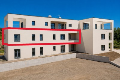 Novi stan sa terasom i 3 spavaće sobe na mirnoj lokaciji 900m od mora - u izgradnji