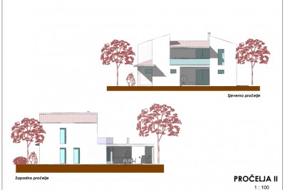 Kaštelir - Građevinsko zemljište s pogledom na more i idejnom projektom 11