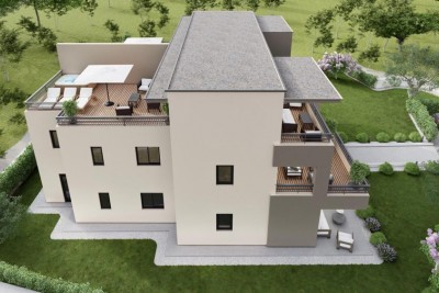 Modern two-story apartment with a large roof terrace - under construction