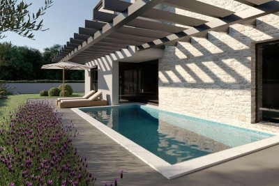 Modern duplex house with swimming pool - under construction