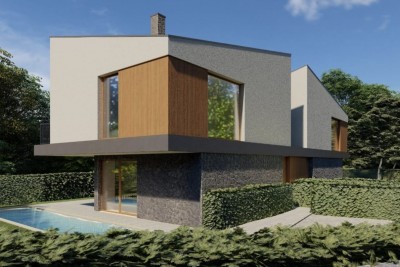 A semi-detached house with a pool of unique design in a quiet location - under construction 3