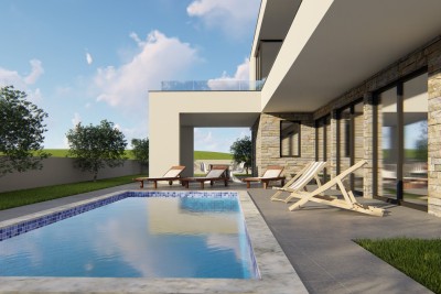 A villa with a swimming pool and a beautiful panoramic view of the sea - under construction 4