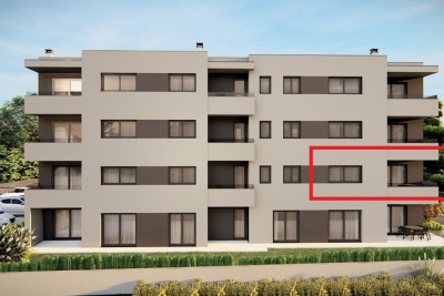 Modern apartment on the 1st floor with two bedrooms in a building with an elevator - under construction