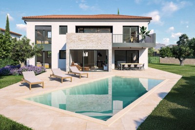 New modern villa in a quiet Istrian place with rustic elements - under construction