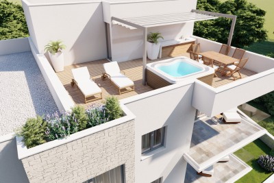 New two-story apartment with a roof terrace and a great view not far from Poreč - under construction