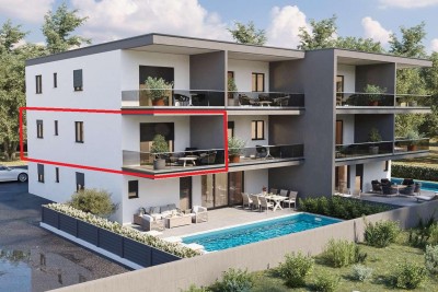 Moderne Wohnung im 1. Stock, 700 m vom Meer entfernt - in Gebäude