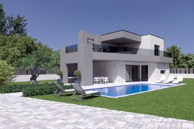 Bella villa moderna con piscina riscaldata - in costruzione - nella fase di costruzione