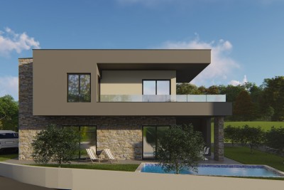 Villa with pool and panoramic view of the sea and islands, 3 km from the beach and the sea - under construction 12