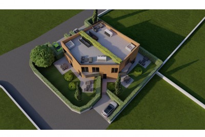 Stan u prizemlju s dvorištem u mirnom naselju blizu Poreča - u izgradnji