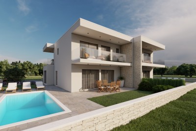 Modern semi-detached house with heated pool in a beautiful village - under construction