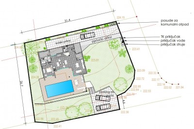 Kaštelir - Terreno edificabile con vista mare e progetto concettuale