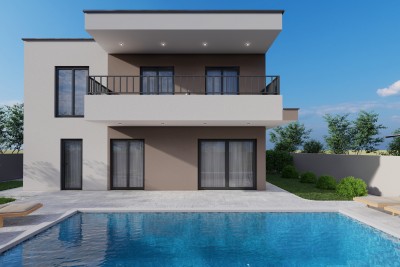 Nova moderna dvojna kuća sa bazenom u blizini grada i plaže - u izgradnji 5