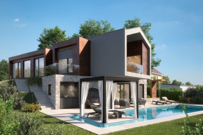 Una nuova villa di design con piscina nel cuore della cittadina istriana - nella fase di costruzione