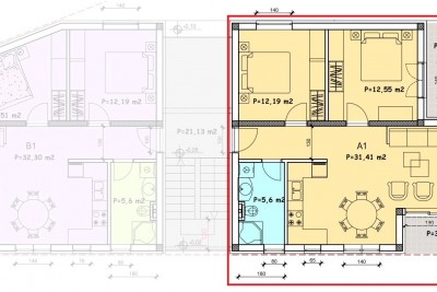 Wohnung im Erdgeschoss mit Garten, 1500 m vom Meer entfernt - in Gebäude 7