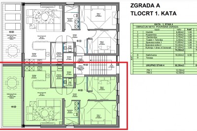 Novogradnja, Luksuzan stan na 1. katu, 3 km od centra Poreča - u izgradnji 14