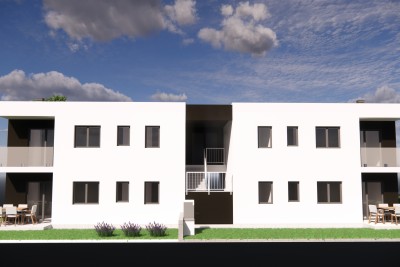 Apartment on the ground floor with a garden, 1500m from the sea - under construction