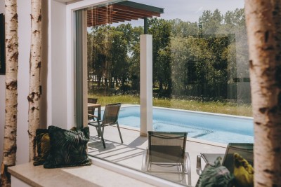 Una casa con piscina in un ambiente tranquillo 18