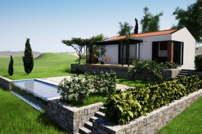 Cottage moderno con terrazza, giardino e piscina - nella fase di costruzione