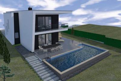 Una villa moderna con piscina e un ampio giardino - nella fase di costruzione 9