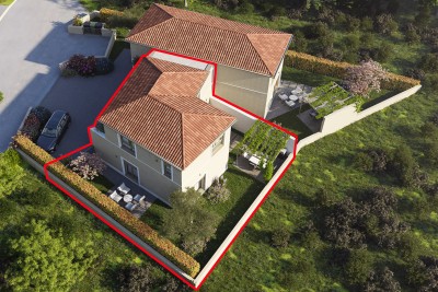 Novigrad - dvojna kuća  130m2 s okućnicom - u izgradnji