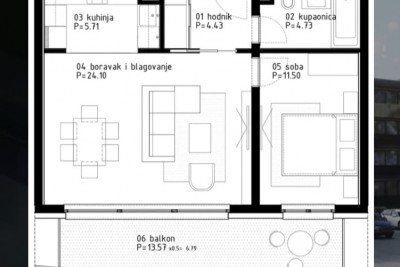 Luksuzna novogradnja 800m od morja z balkonom, shrambo in garažo - v fazi gradnje 14