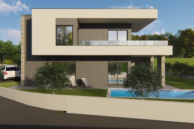 Villa with pool and panoramic view of the sea and islands, 3 km from the beach and the sea - under construction 4