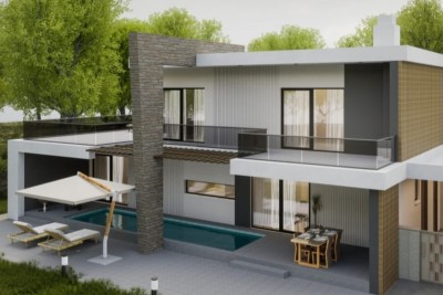Nova moderna hiša z bazenom v bližini Poreča