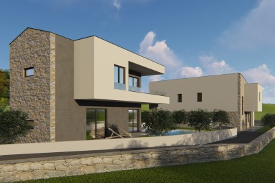 Villa with pool and panoramic view of the sea and islands, 3 km from the beach and the sea - under construction 5